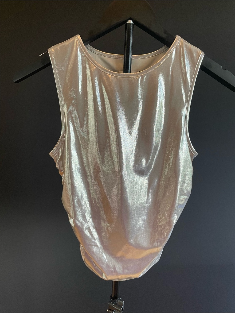 superdown Silver Metallic Ruched Sleeveless Top Size Small New With Tags